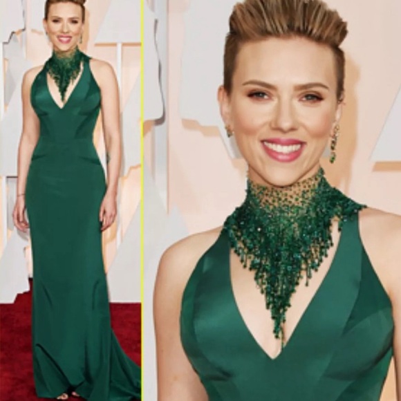 One of a Kind Helen Zubelda Paris Statement Green Emerald Crystal Necklace. - Picture 9 of 10